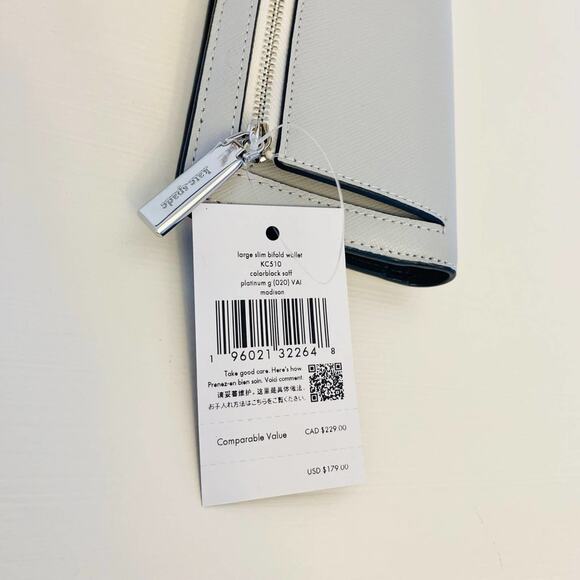 Kate Spade Madison Large Slim Bifold Wallet grey - Picture 4 of 4